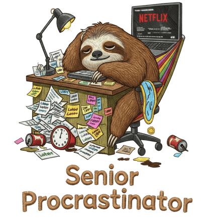 Senior Procrastinator - Unisex Terry Oversized Tee